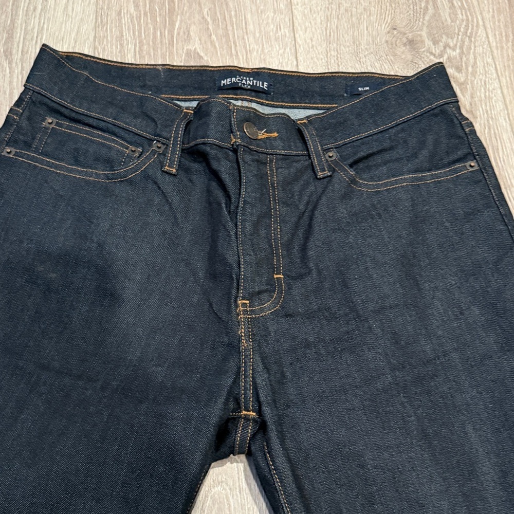 J.Crew Mercantile Flex Slim Fit Leg Dark Wash Indigo Jeans Mens 31 - Picture 4 of 5